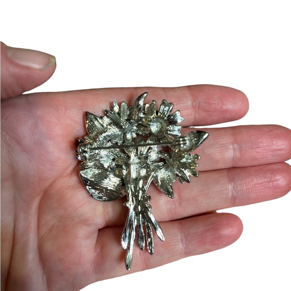 Colorful Enameled Flower Bouquet Brooch - Picture 2 of 2